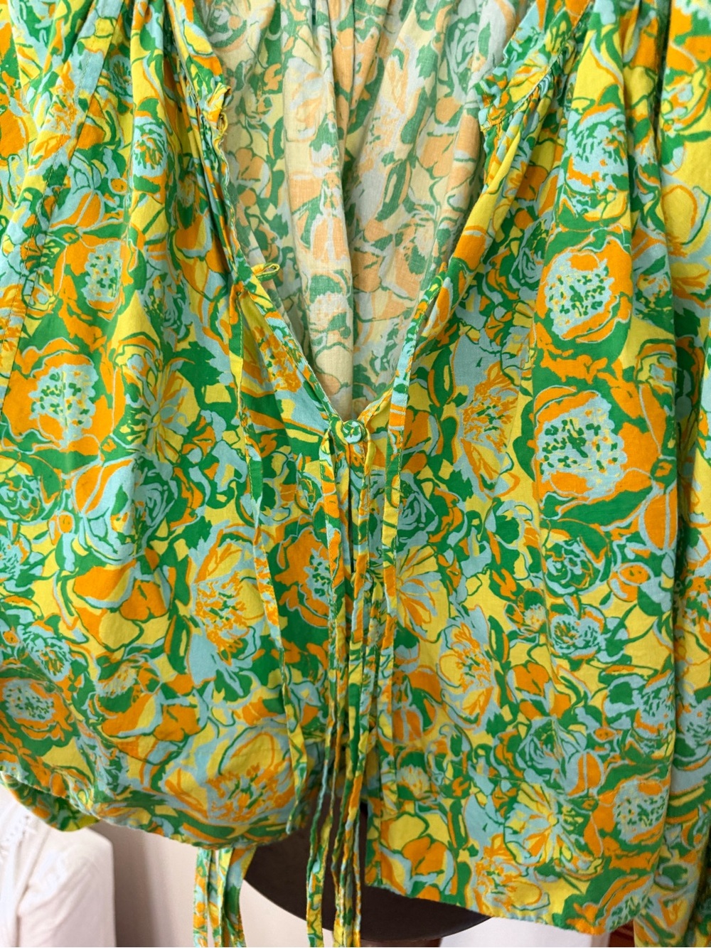 Coniglio Palm Beach “SET” Floral Cotton Gauze Ruffle Pareo Dress in Lime Green💚 - Picture 10 of 12